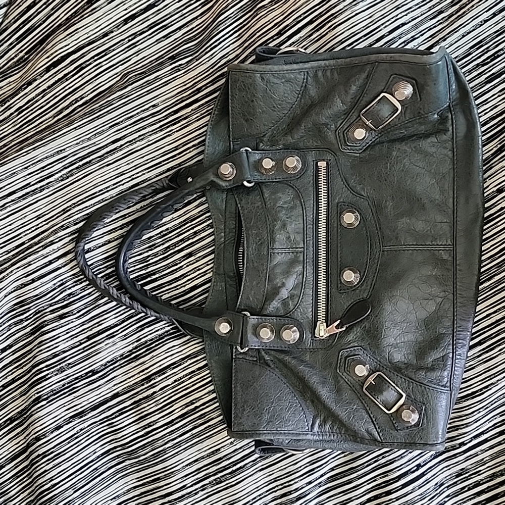 NEW PICS Balenciaga Agneau Gray Bag with Silver Hardware